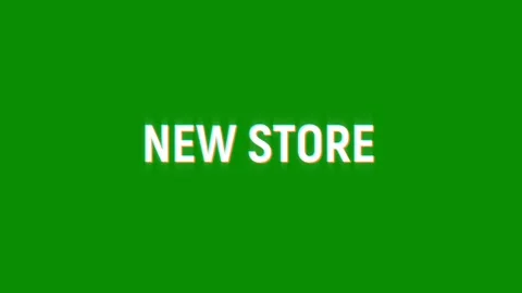 New store text glitch screen effect abstract media video animation Video stock 313001091