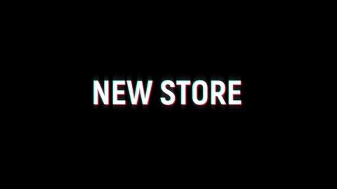 New store text glitch screen effect abstract media video animation Vidéo 313001102