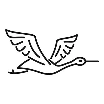 New stork icon outline vector. Fly bird Stock Illustration
