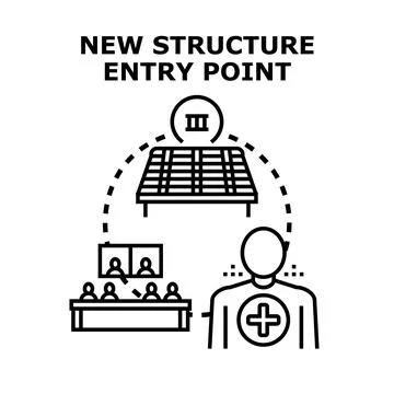 New structure entry point process diagram Stock Illustration