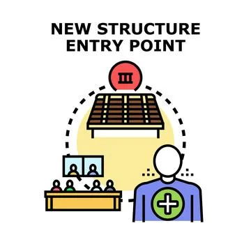 New structure entry point process diagram Stock Illustration