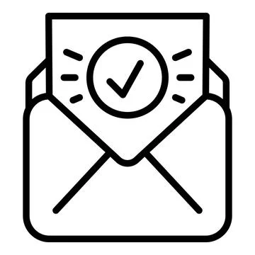 New study mail icon outline vector. Online exam イラスト素材
