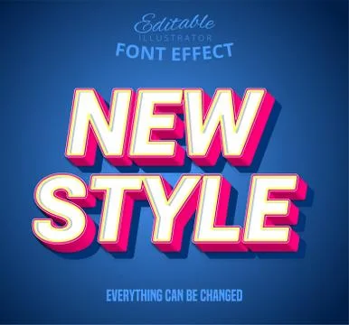 New style text, editable text effect Stock Illustration