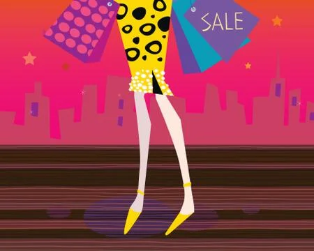 New stylish Legs in shop Stock Illustration