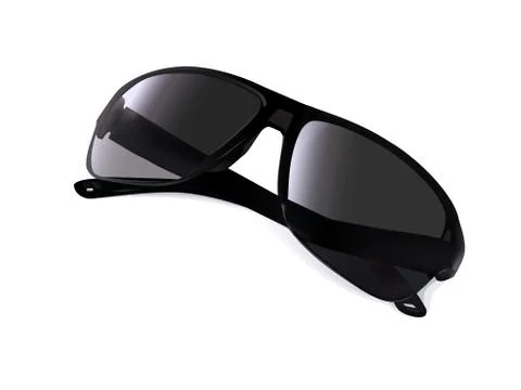 New sunglasses with reflection of light isolated on white 스톡 일러스트
