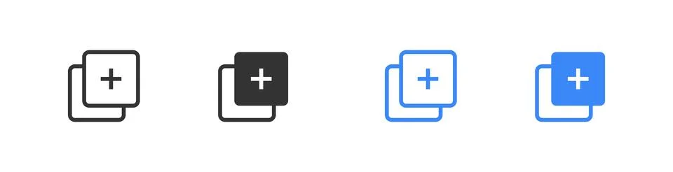 New tab on browser or copy icon. Set web button in flat style. Vector isola.. Stock Illustration