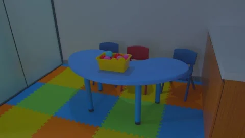 New Table setup in Creche Stock Footage 263528106