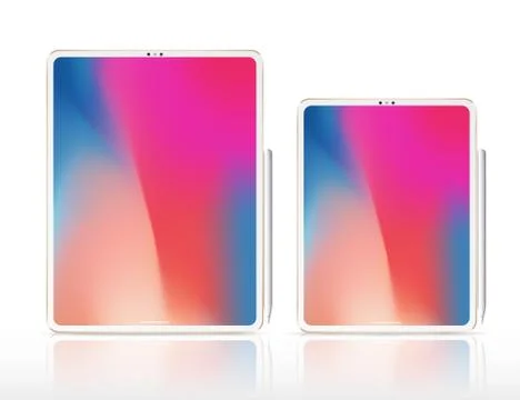 New tablet Pro X vecot illustration with reflection Stock Illustration