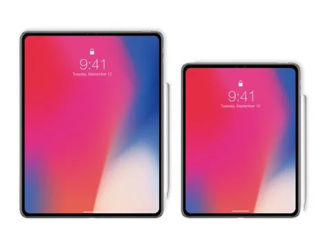 New tablet Pro X vector illustration isolated on white background Stock Illustration