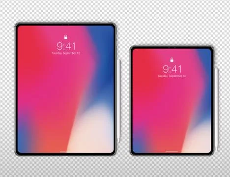 New tablet Pro X vector illustration on transparent background Stock Illustration