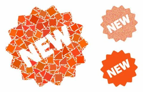 New tag Mosaic Icon of Bumpy Elements Illustrazione stock