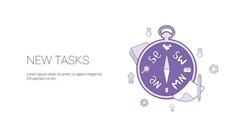 New Task Scheduling Template Web Banner With Copy Space Illustrazione stock