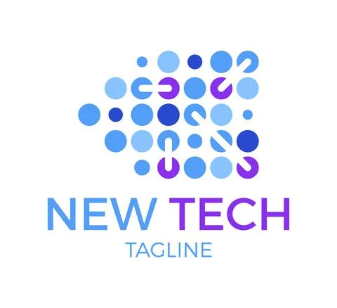 New tech vector logo template design Illustrazione stock