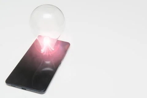New technologies concept of smart phone screen tech development Stock Photos