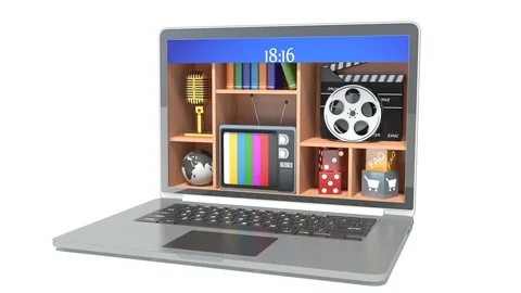 New technologies. Laptop. Multimedia concept. 3d illustration Stock Footage 71572491