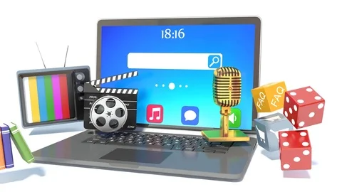 New technologies. Laptop. Multimedia concept. 3d illustration Stock Footage 71607409