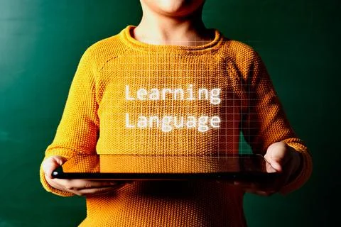 New technologies in learning foreign languages Stock Photos