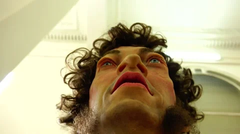 New technologies. Robot.  AI. The head of the Russian writer Alexander Pushkin. Stockbeeldmateriaal 50301589