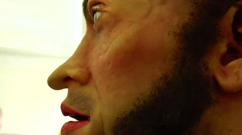 New technologies. Robot.  AI. The head of the Russian writer Alexander Pushkin. Stock Footage 50302181