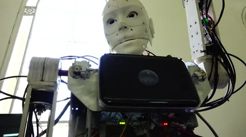 New technologies. Robot.  AI.  Presentation. Stock Footage 50175243