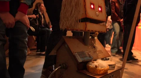 New technologies. Robot.  AI. Robot grinder at work. Stock-Footage 50229946