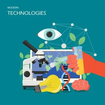 New technologies vector flat style design illustration Stock Illustration