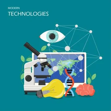 New technologies vector flat style design illustration 스톡 일러스트