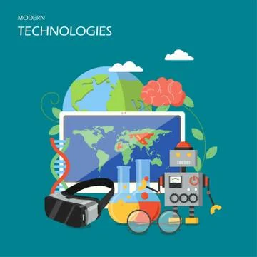 New technologies vector flat style design illustration Stock Illustration