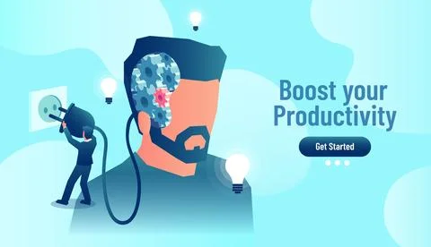 New technology, artificial intelligence application to improve human produc.. Stock Illustration