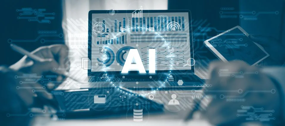 New technology bigdata internet of things Businessman work smart industry Ai  Stock Photos