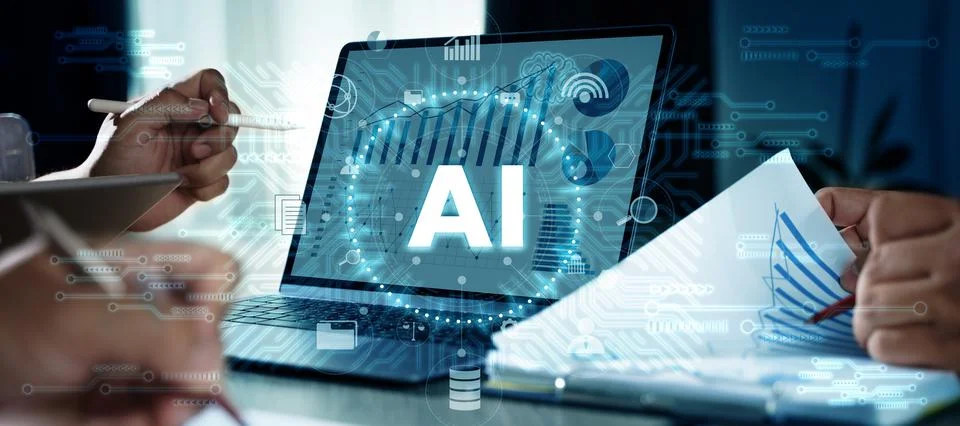 New technology bigdata internet of things Businessman work smart industry Ai  Stock Photos
