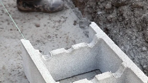 New technology of construction base, the initial stage  of a detached house Stock Footage 71167691