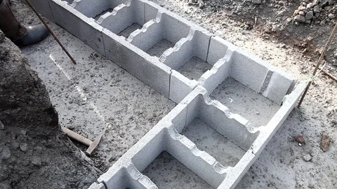 New technology of construction base, the initial stage  of a detached house Stock Footage 71167720