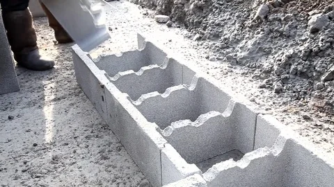 New technology of construction base, the initial stage  of a detached house Stock Footage 71167749