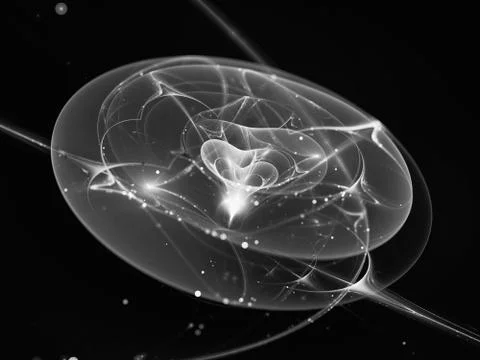 New technology in deep space, computer generated abstract intensity map, blac Stock Illustration