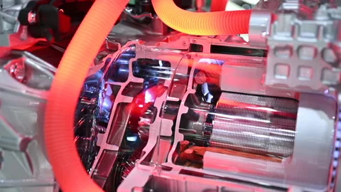 New technology of electric vehicle engine Stock Footage 135616315