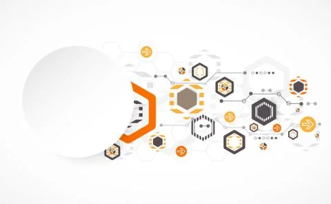New technology hexagonal business background. Stock Illustration
