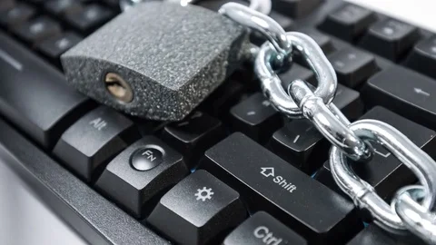 New technology security, computer theft safety Stock Footage 82642255