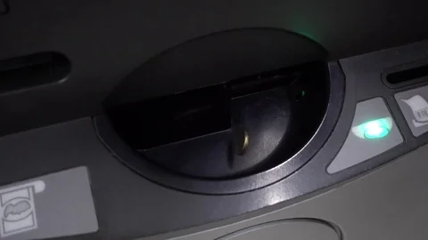 New technology self service checkout machine giving coins change. Stock Footage 78479114