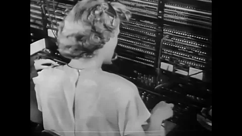 New telephone equipment is developed, installed, and tested for efficiency in Stock Footage
