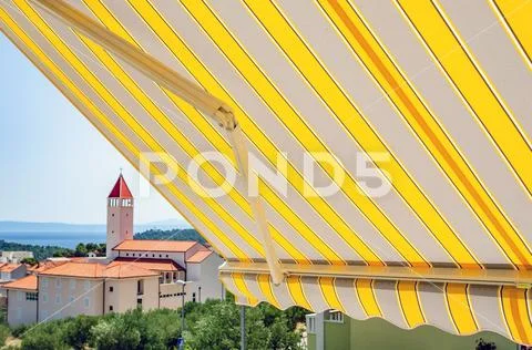 New terrace awning. Stock Photos