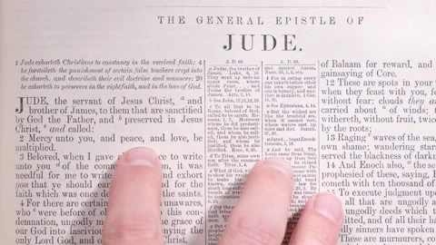 New Testament Gospel Scripture Reading Book of Jude Video stock 293607610
