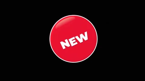 New Text Button Badge animation Stock Footage 195707890