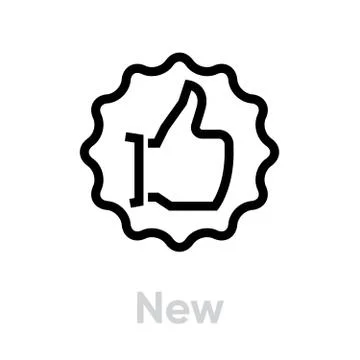 New Thumb Up icon. Editable line vector. Stock Illustration