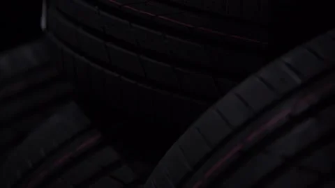 New tires on a pallet Stock Footage 203855830