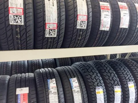 New tires in store Stock Photos