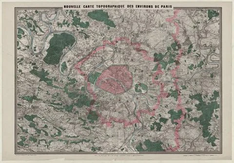 New topographic map of the Paris vicinity / erect according to the hunters... Stockfoto's