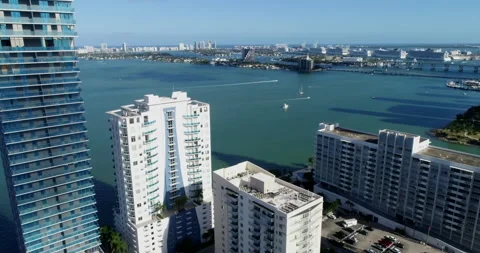 New Tower on Biscayne Bay in Edgewater Stock Footage 149604591