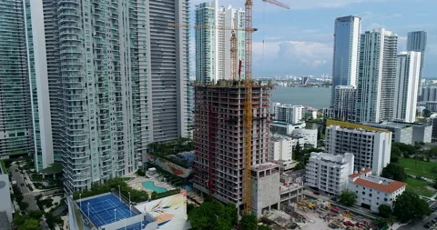 New tower rising in Edgewater Stock Footage 197091075