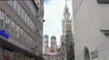 New Town Hall building and cathedral at Marienplatz, Munich. Place of interest HD Footage